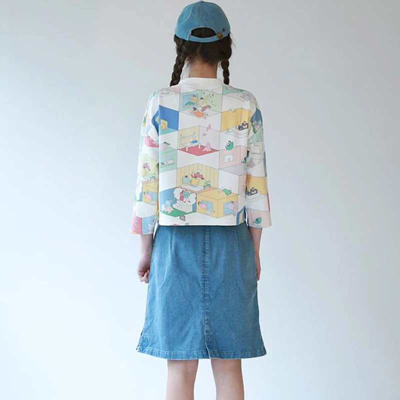 Женская футболка с принтом свободная в стиле Харадзюку весенне летняя t-shirt loose short