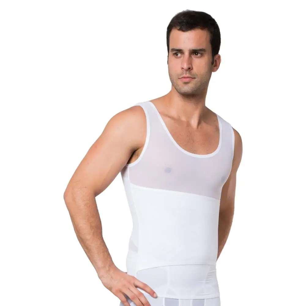 

2020 Men Slimming Body Shaper Tummy Shaper Vest Slimming Underwear Corset Waist Waist Cincher Men Bodysuit White Black MS078