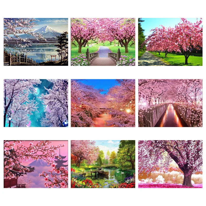 5D алмазная живопись полное сверление вишневые цветы стразы картины для