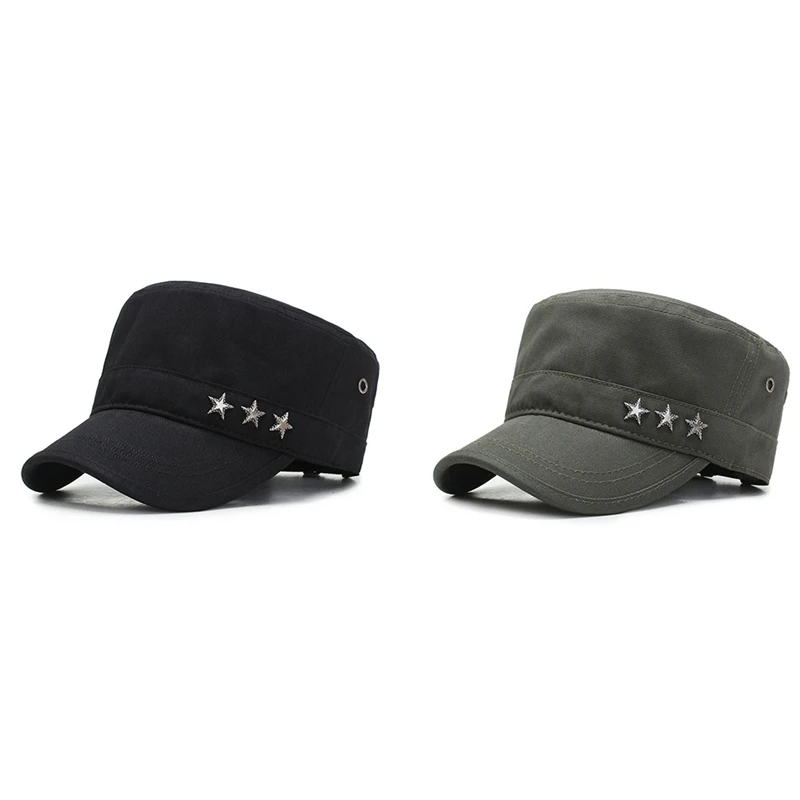 Модная летняя мужская и женская кепка в стиле милитари, винтажная Мужская кепка с плоским верхом, кепка с регулируемым креплением от солнца