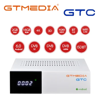 

GTMEDIA GTC Smart TV Box,DVB-S2 DVB-T2/Cable/ATSC-C/ISDBT, WiFi,support IPTV,GTPlayer,3D,4K,Network,Bluetooth,4.0 Android TV Box