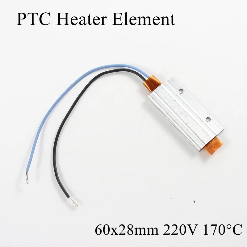 (5 шт./партия) 12 В/24 В/220 В 60x28x7 мм PTC термостат Алюминий Нагревательный элемент Керамика Air нагреватель чипы инкубатор