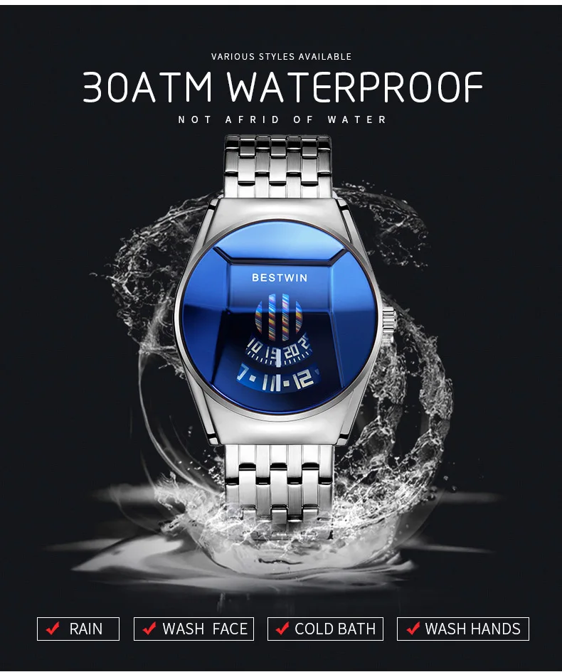 2021 New BESTWIN Men's Sport Quartz Watches Luxury Top Brand Watch For Men Wristwatches Waterproof Male Clock Relogio Masculino