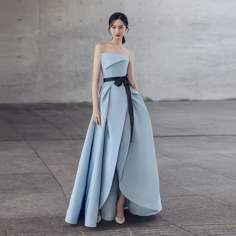 Vestidos De Noche Largos Elegantes De Fiesta вечерние платья длинные синие цвета слоновой кости вечерние платья для выпускного вечера