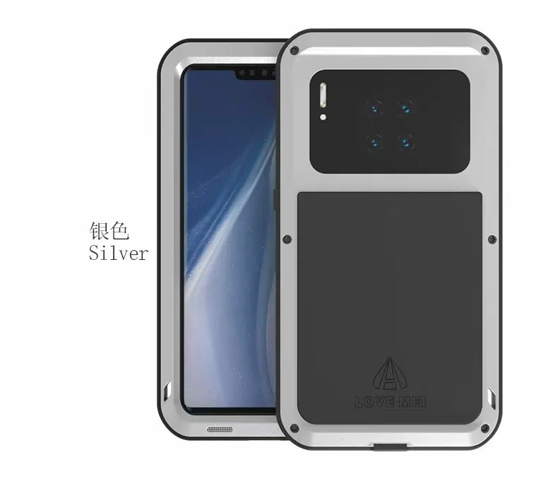 Для huawei mate 30 Pro Чехол Love Mei металлический алюминиевый+ Гибридный Силиконовый противоударный грязеотталкивающий защитный чехол для huawei mate 30 Pro Чехол - Цвет: Серебристый