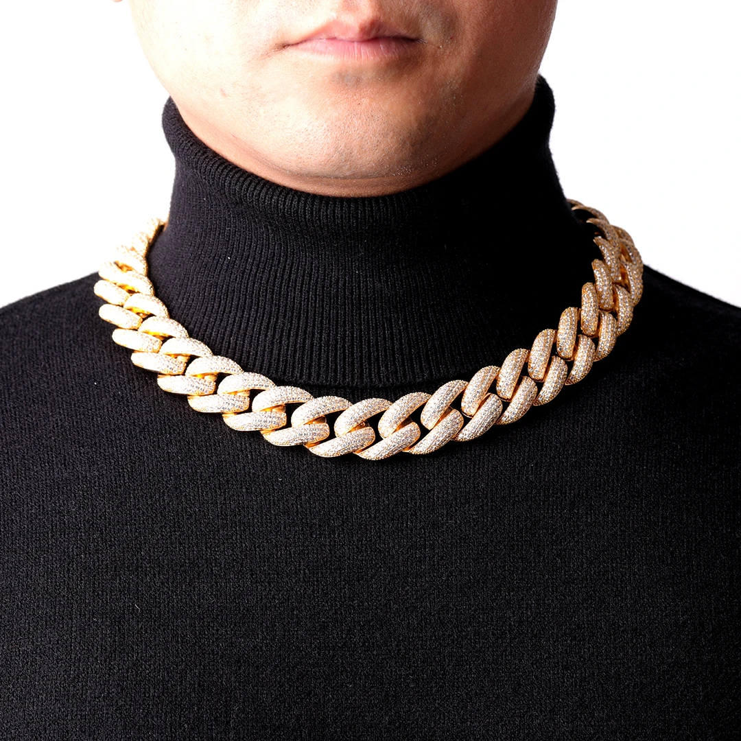 Drip Letter Cuban Link Chain Long 