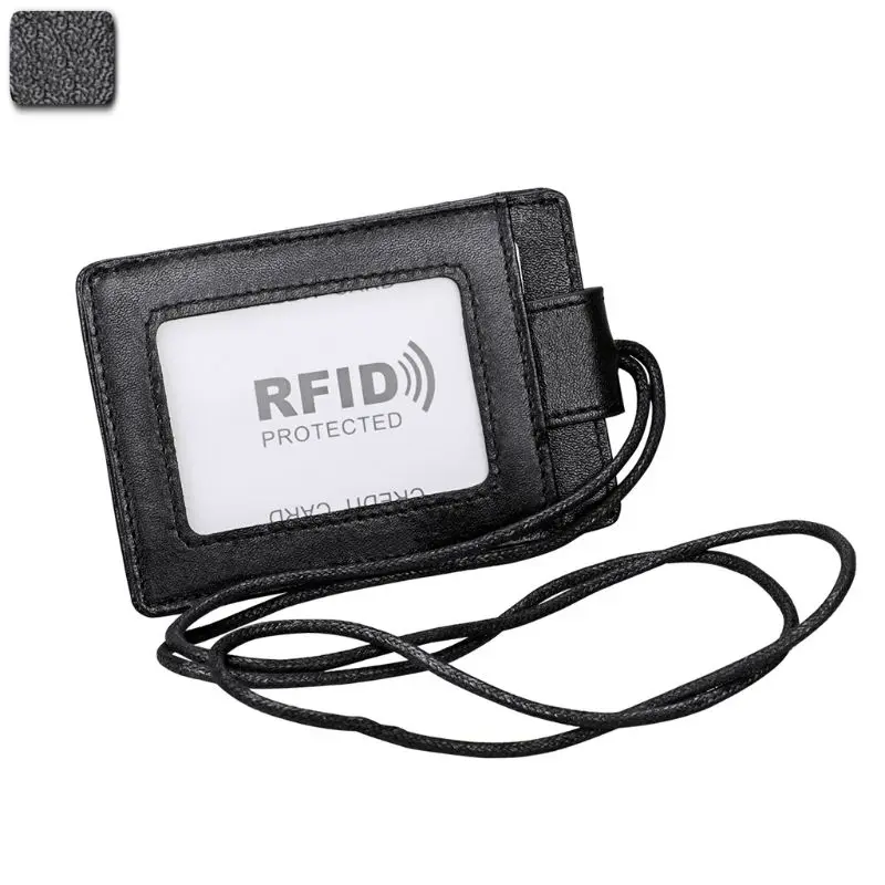 Модные унисекс RFID из натуральной кожи, визитница для ID карты, кредитница для мужчин и женщин, повседневный кошелек, держатель для монет, кошелек с ремешком
