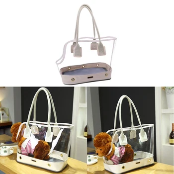 

Cute Transparent Small Pet Cat Dog Travel Luxury Carrier Bag Chihuahua Dog Puppy Outdoor Carrying Bags Tote Handbag White