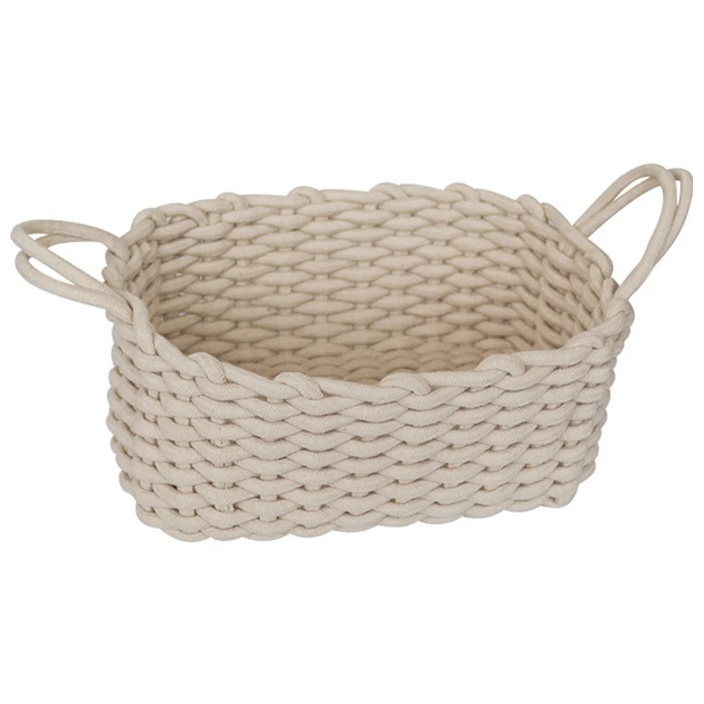 Rope Clothes Storage Basket Baby Toy With Handle Box Handmade Home Decor Desktop Organizer Braided Laundry