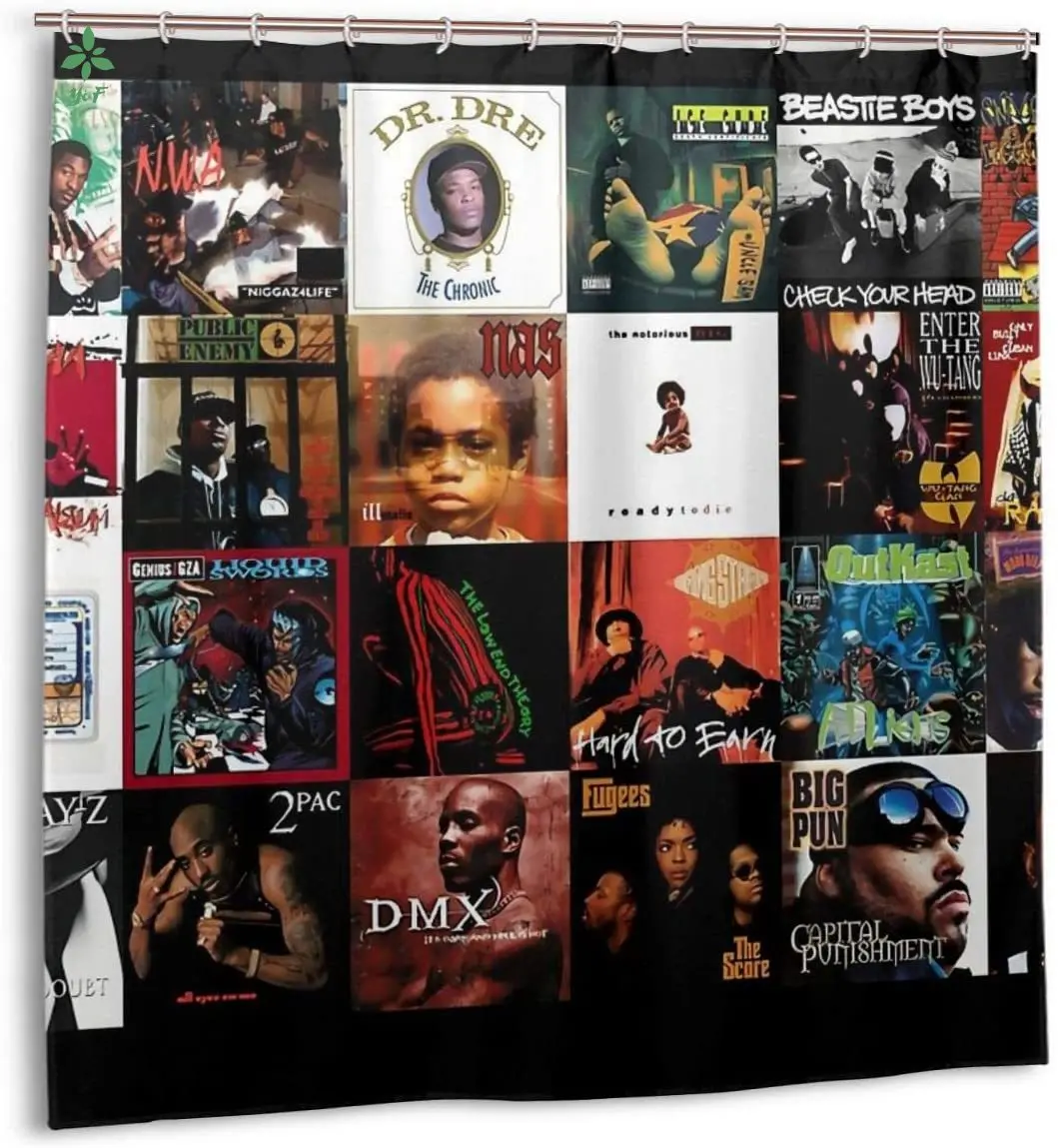 

90's Hip-hop Boutique Waterproof Polyester Shower Curtain Home Bathroom Decor