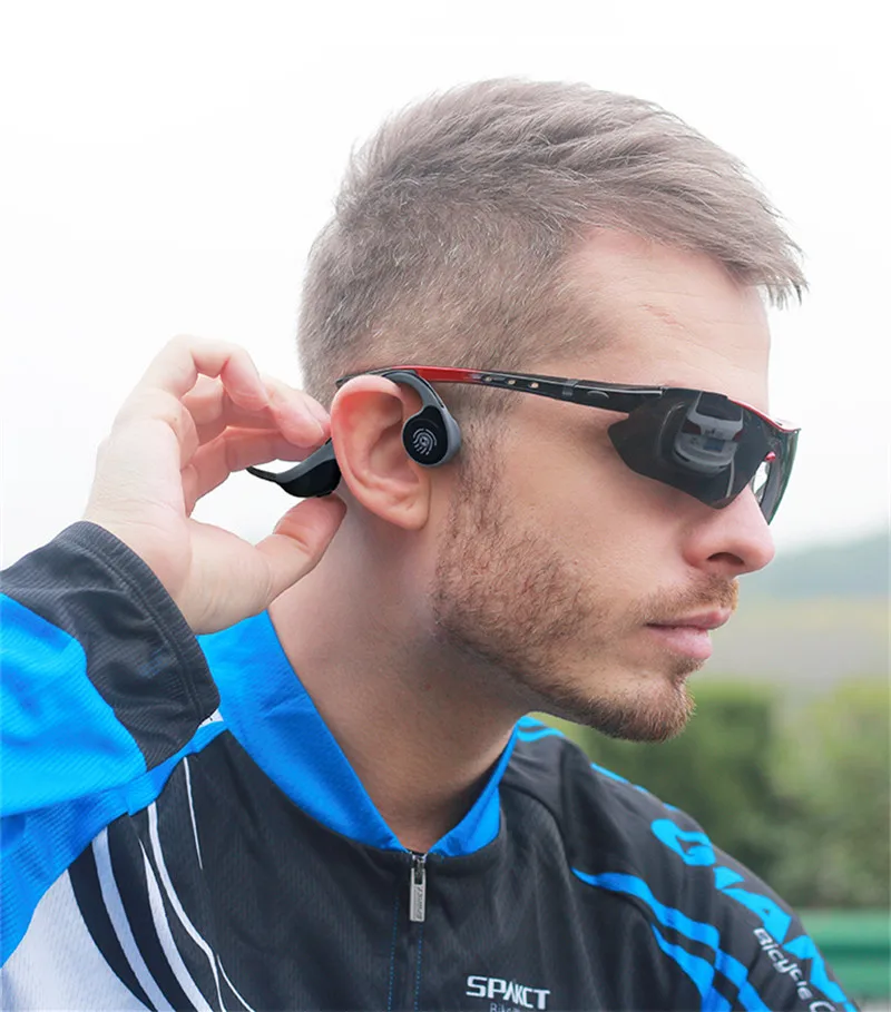 Bluetooth eadphones 5,0, костная проводимость, водонепроницаемые беспроводные наушники с шумоподавлением, гарнитура, мини музыкальный плеер, наушники