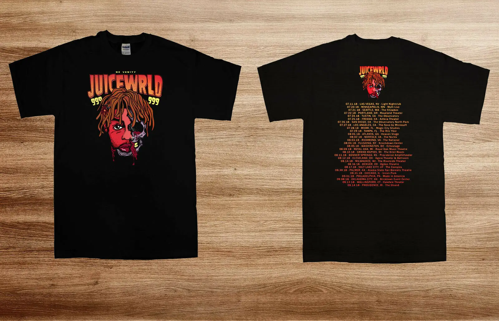 

Juice Wrld Tour Dates 2018 Men Women Black Shirt reprint USA all size