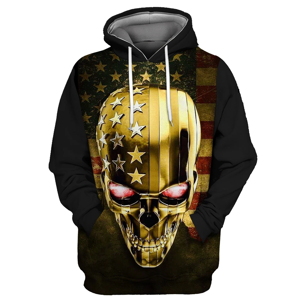 Showtly Horro Skull Mens Hoodies Jack Skellington Halloween Costumes Casual Anti Social Club Man Streetwear