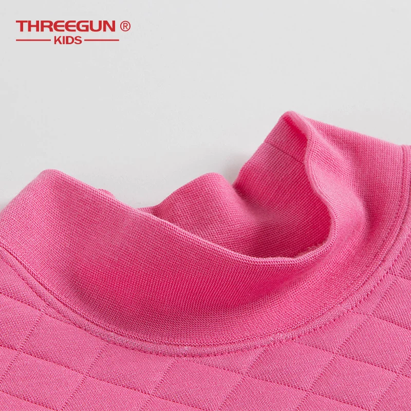 THREEGUN/детское длинное термобелье с изображением Диснея и Минни Маус; зимние подштанники для маленьких девочек; хлопковое ночное белье с высоким воротником