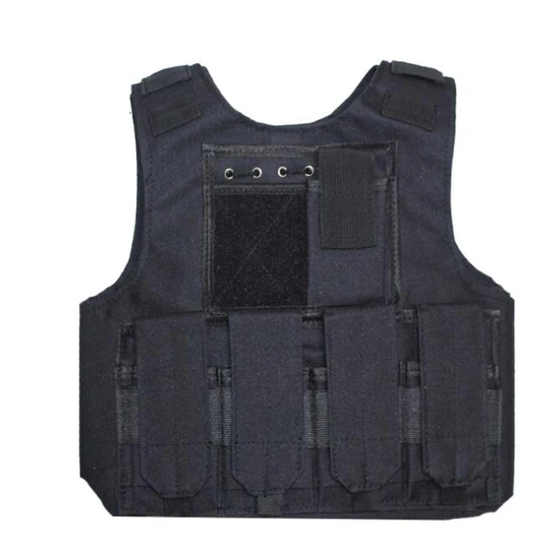 Детская верхняя одежда CS, защитный жилет для стрельбы, детский военный боевой тренировочный жилет для кемпинга, охоты, Многофункциональный тактический жилет - Цвет: Black