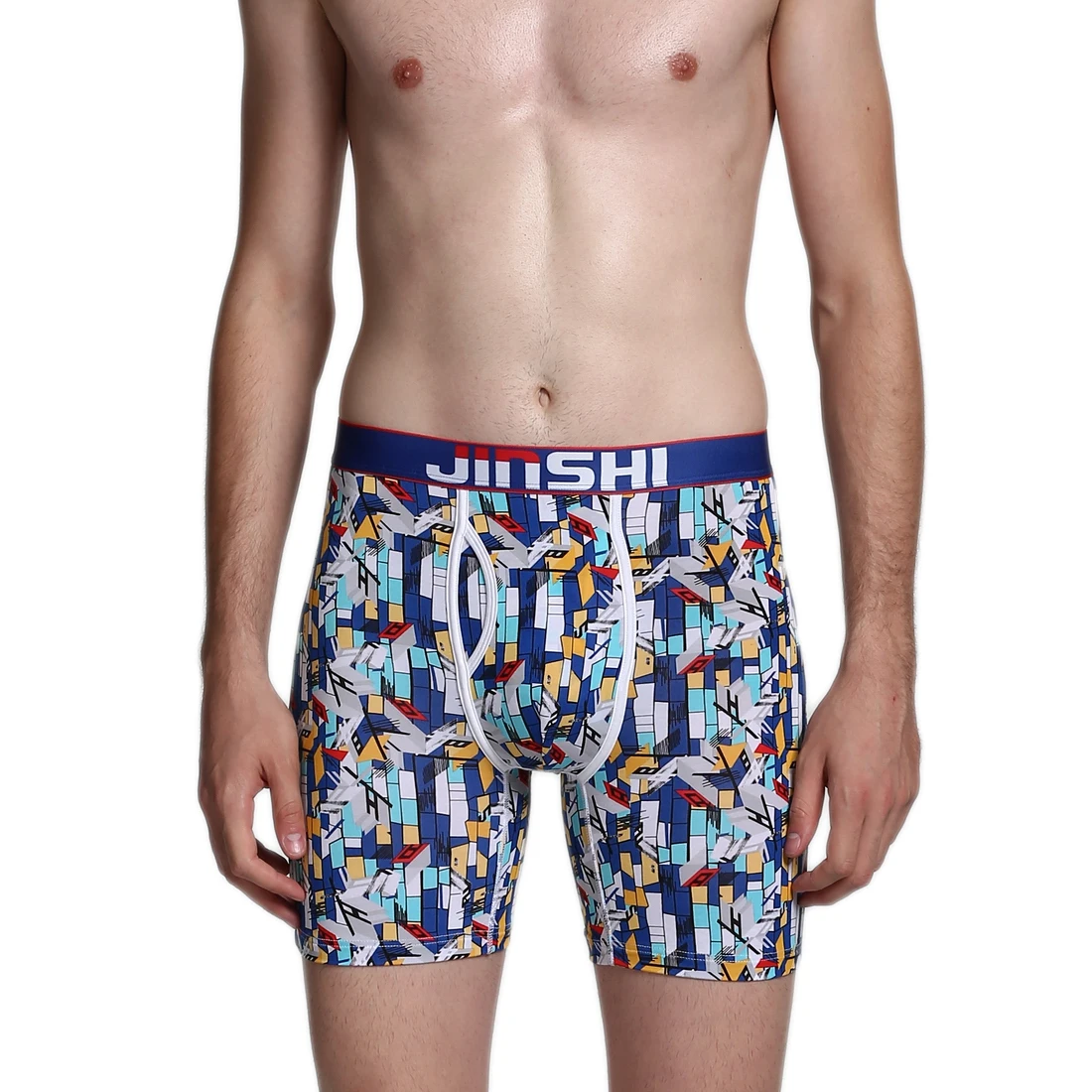 Mens Shorts Boxer Briefs Long Leg Print Bamboo Boxers Homme Panties No Ride UP Asia Size L-4XL