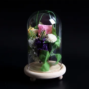 

12*22cm 3-leg Log Base Glass Dome Vase Home Decoration Diameter=12cm Height=22cm Glass Cover Gift Wedding Decoration