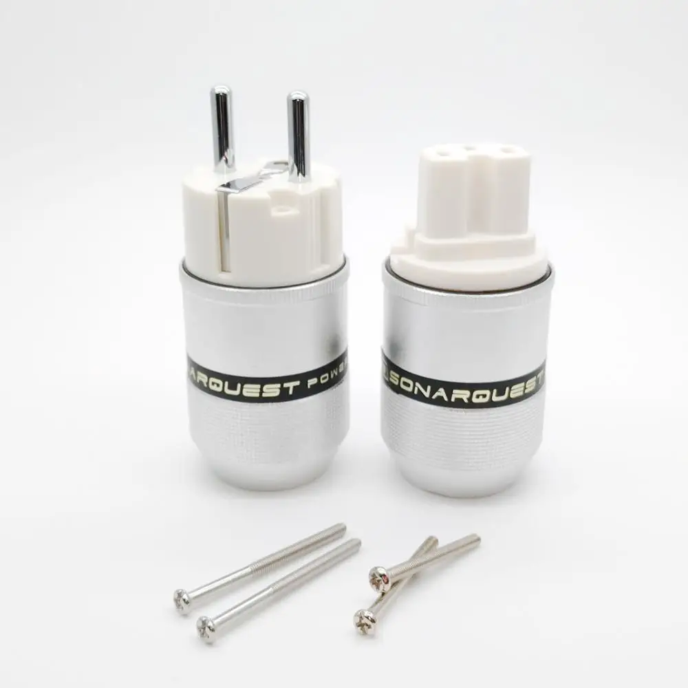 SONARQUEST Алюминиевый сплав E25-R(PW) C25-R(PW) высокого класса родиевое покрытие EUR Schuko EU разъем питания и IEC разъем для усилителя