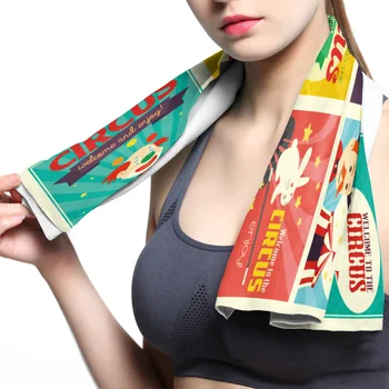

Cartoon Circus Advertisement Face Towel Cooling ice Utility Instant Cozy Ice Cold for Running