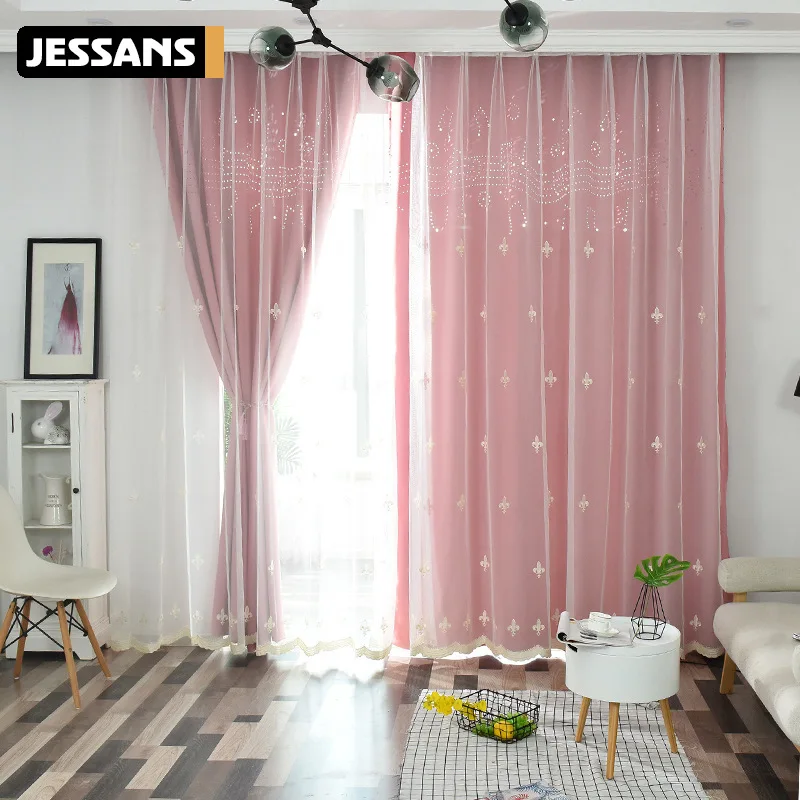 2022 Net Red Explosion Modern Hollow Note Blackout Curtains for Living Room Bedroom Balcony Customization | Дом и сад