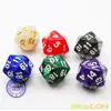 Bescon D20 Spindown Dice 22MM, Assorted Marble Colors 6pcs Set 1