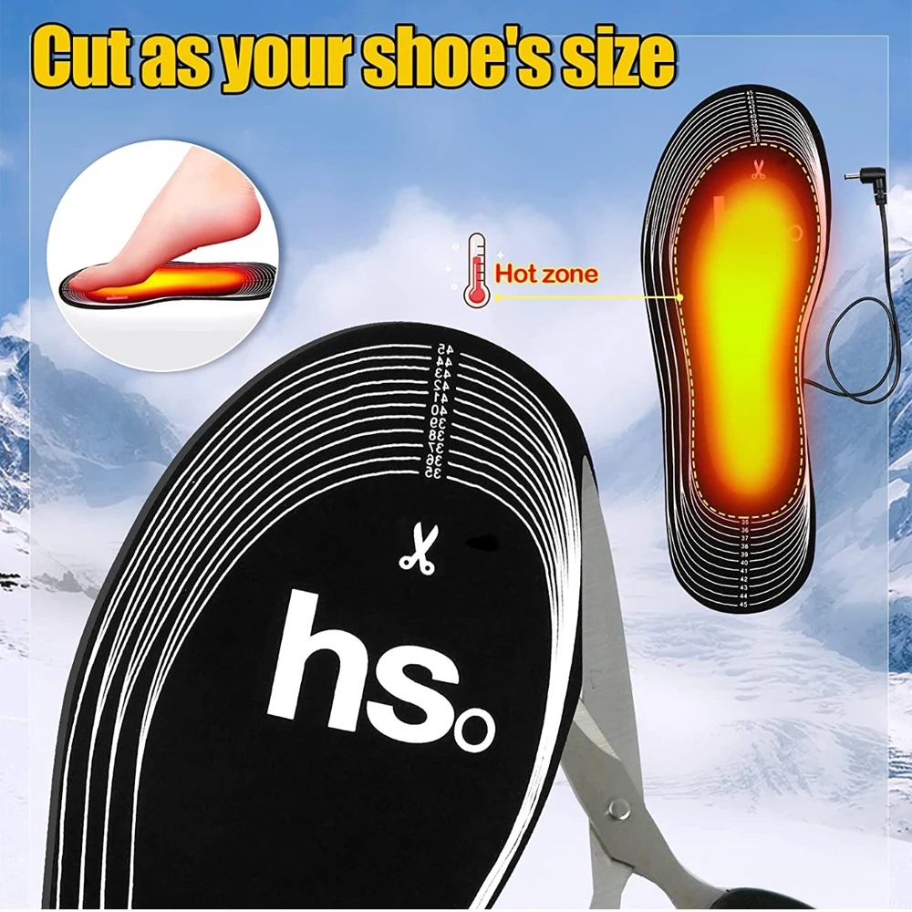 USB Electric Heated Shoe Insoles for Feet Warm Women Men Winter Shoes Battery Heating Sole Sock Pad Washable Thermal Insoles