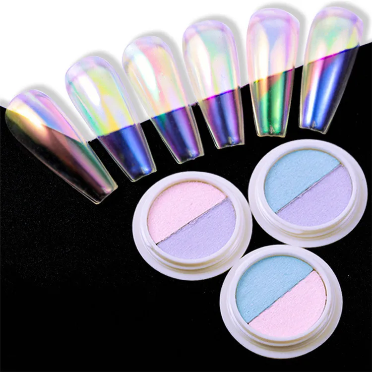 0.5G Fata Nail Art Aurora Polvere Ghiaccio Trasparente Colore Specchio Sinfonia Nail Art Pigmento Gel Smalto Shinning