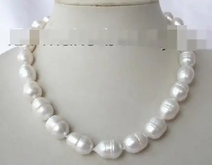 Потрясающее большое ожерелье из белого пресноводного культивированного жемчуга