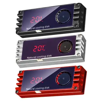 

M2 SSD Heatsink Cooling Fan Temperature OLED Digital Display M.2 2280 NVME SSD Hard Drive Disk Thermal Pad Cooler Wafer Radiator