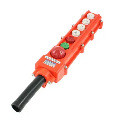 

Rain Proof Hoist Crane Pendant Pushbutton Switch 4 Ways Emergency Stop COB 63BH