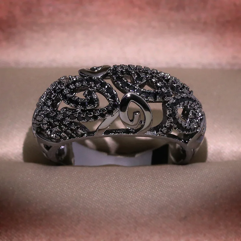 Exaggerated Personality Ring Tungsten Black Zircon Hollow Woven Pattern Retro Ring Wedding Jewelry Gift Ladies wedding rings silver rings silver ring gold plated rings gold plated silver ring gold rings golden ring gemstone ring moissanite ring emerald gemstone ring jade ring magic ring rotating ring enamel butterfly ring pentacle ring viking runes ring metal flower ring silver cross ring silver heart ring silver rose ring silver plated ring rose flower ring smart ring spiked defense ring 3d carved necklace ring