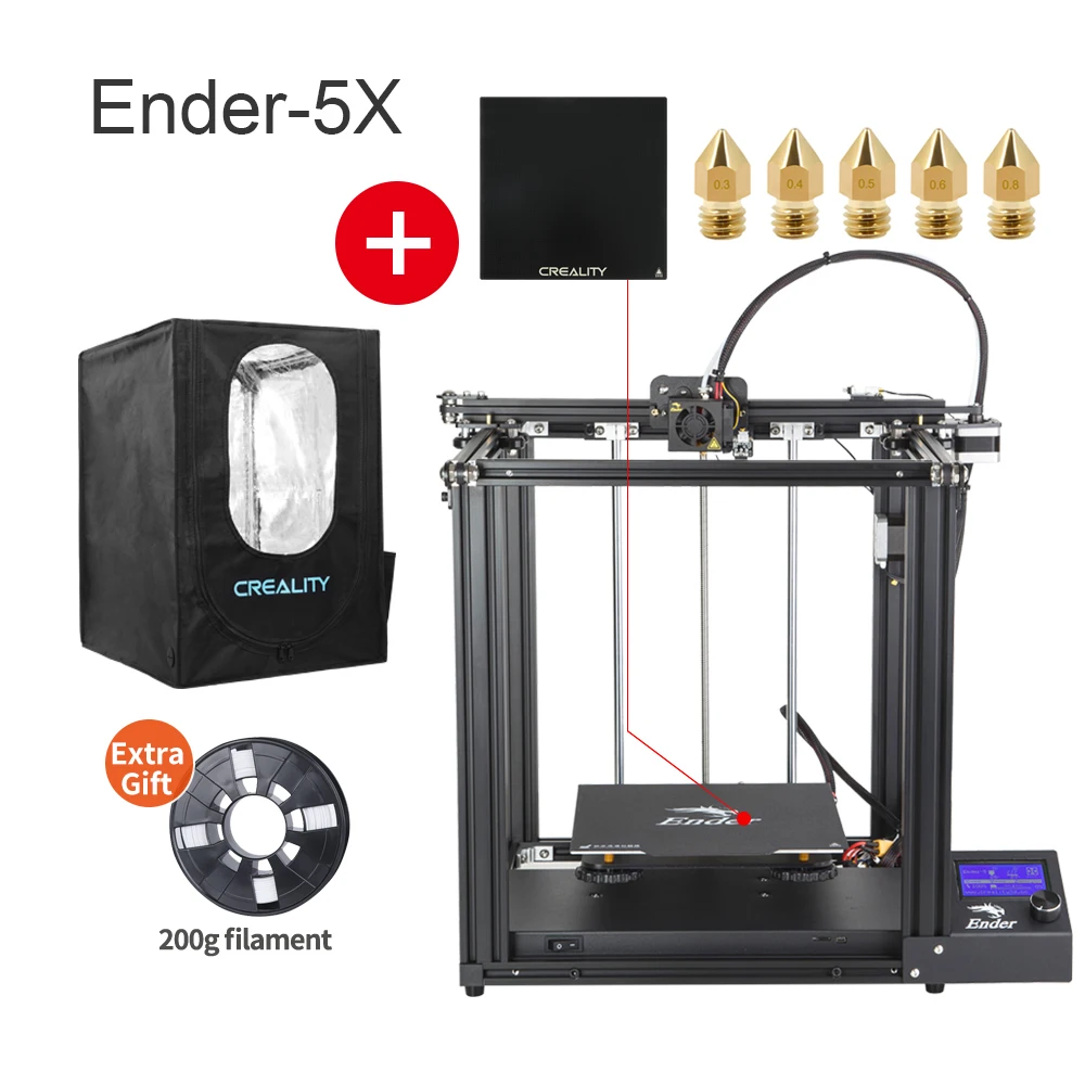 creality 3d printer Ender 5 FDM 3D Printer Dual Y-axis Motors Magnetic Build Plate Power Off Resume Easy Build Core-XY Printing Size 220x220x300mm cheap 3d printer 3D Printers