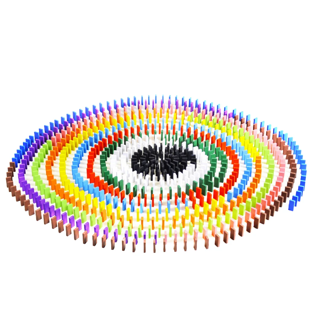 120 Pieces 12-color Wooden Dominos Blocks Set, Kids Educational Play Toy, Domino Racing Game Dominoes Playset