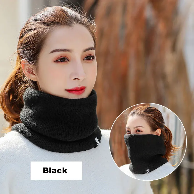 C01Black Модный вязаный снуд, шарф, зимний женский теплый шарф, кашемировый снуд для женщин, шарф бесконечность, шарфы, круглый шарф, S018 - Цвет: C01Black