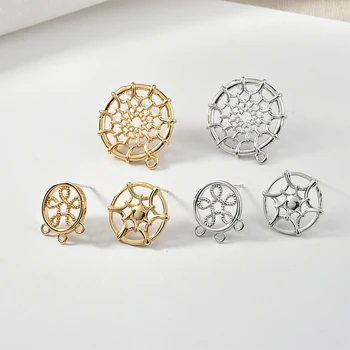 

Color Protection Shop Dream Net Multi-Hanging Silver Pin Earrings Copper Plated 18 K Real Gold DIY Earrings Jewelry Material