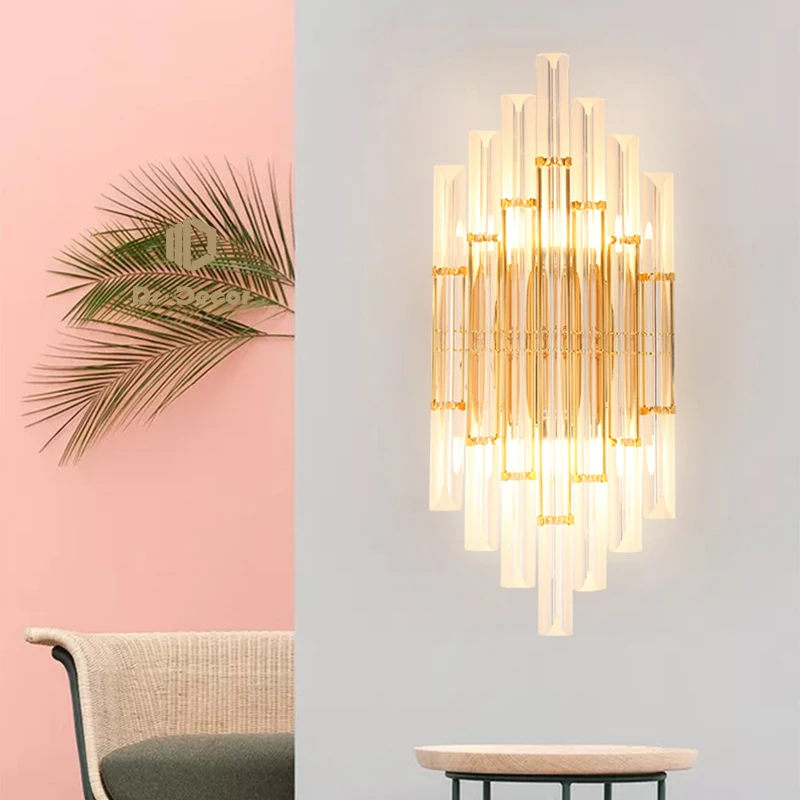 Современный хрустальный настенный светильник светодиодный свет для украшения