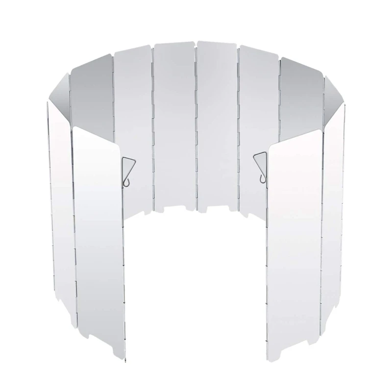 Camping Stove Windscreen 12 Plates Ultralight Folding Camp Stove Windscreen Portable Camping Stove Windshield Use Alcohol Stoves