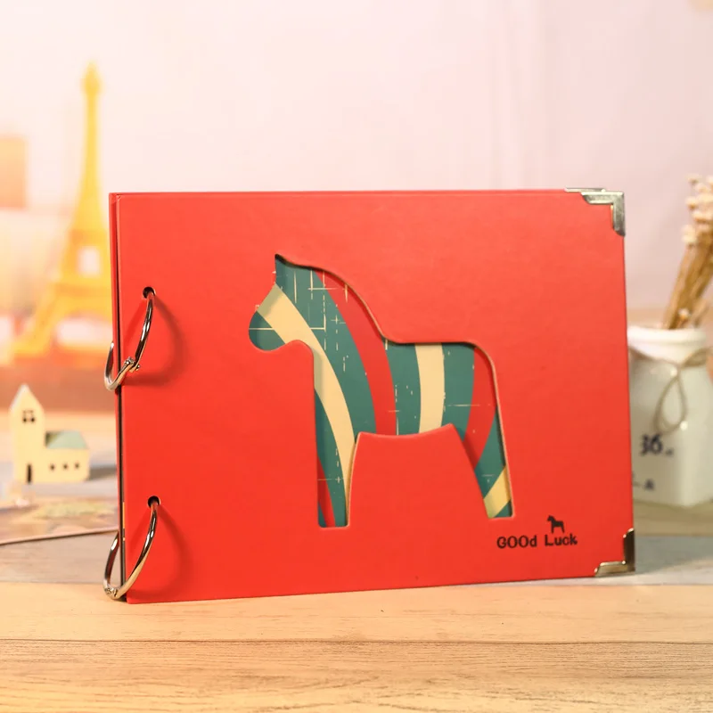 7 Inch Crazy Pony Diy Handmade Photo Albums Self-adhesive Loose-Leaf Scrapbook Wedding Birthday Gifts Baby Memory Photobook