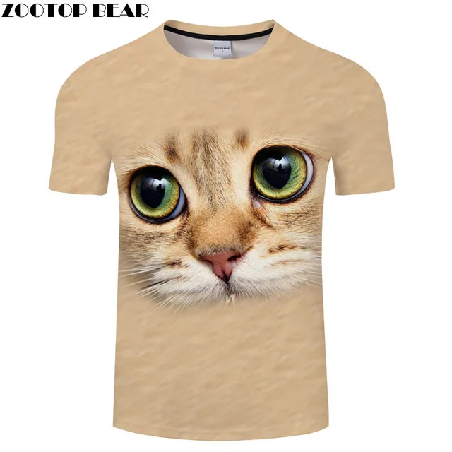Праздничная футболка с 3D принтом кота, Мужская футболка для путешествий, праздничная футболка, летняя футболка с коротким рукавом, Молодежная Футболка с принтом «зверомедвежонок», Новинка - Цвет: TXKH3138