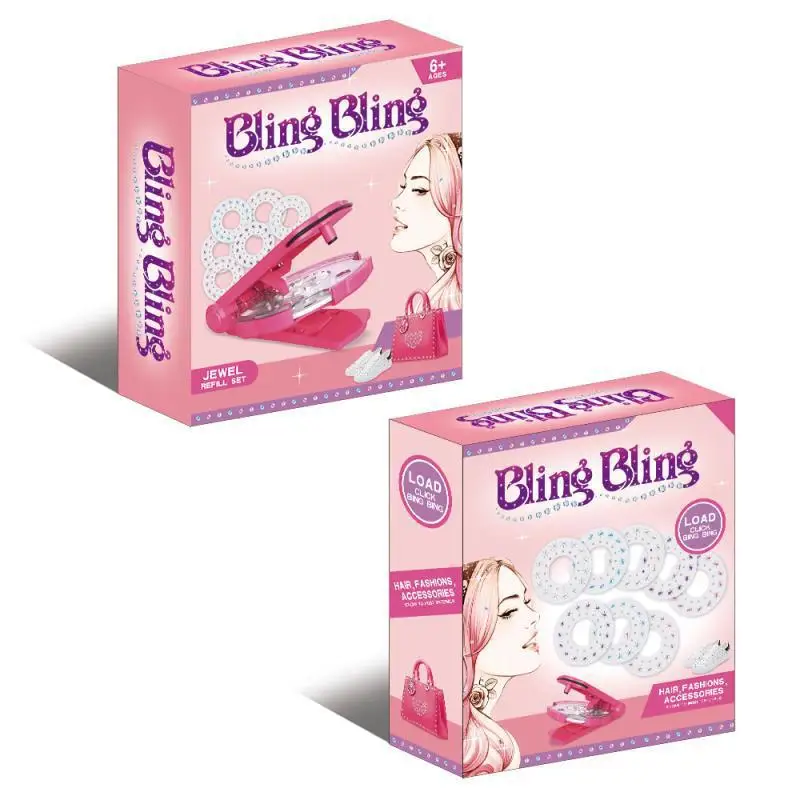 Blingbling бурильная установка для ногтей бриллиантовые наклейки для девочек DIY аксессуары для волос игровой дом игрушка платье бурильная игрушка Горячая Распродажа подарок