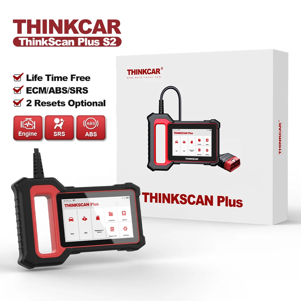 THINKCAR Thinkscan Plus S7 OBD2 Scanner ETS RESET Code Reader Full System Car Diagnostic Tool Professional Scan Tools car battery charger Code Readers & Scanning Tools