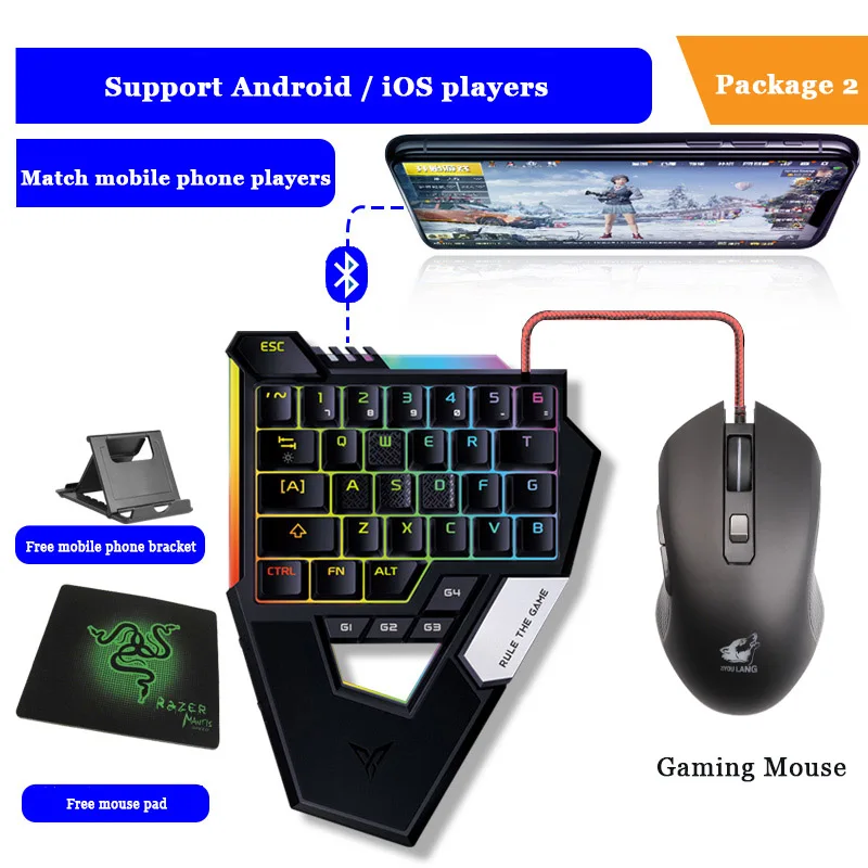 Package 2 Flydigi Scorpion новая версия красный переключатель клавиатуры pubg cod Мобильный Bluetooth для iOS/Android телефон Таблица Встроенная Мышь Клавиатура - Цвет: Package 2