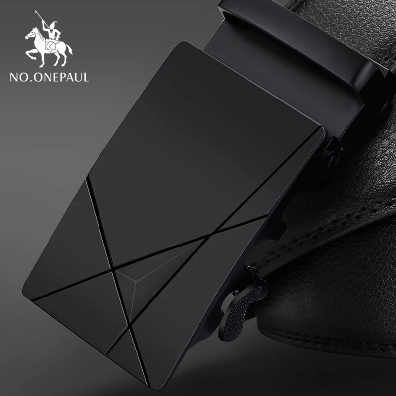 HS01 NO. ONEPAUL брендовый Модный черный ремень натуральной кожи с автоматической пряжкой мужские ремни из коровьей кожи 3,5 см ширина WQE789 - Цвет: HS01