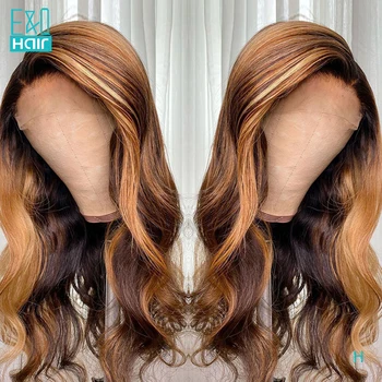 

13x6 Lace Front Human Hair Wigs Loose Wave Highlight Honey Blonde 360 Lace Frontal Wig Pre Plucked Brazilian Remy For Women 150%