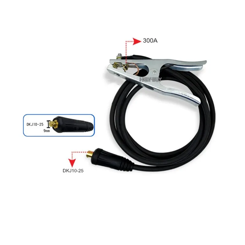 300A Welding Ground Wire Clamp Clip Set For Mig Tig ARC Welder Machine 2M Length Cable 10-25 Plug Professional