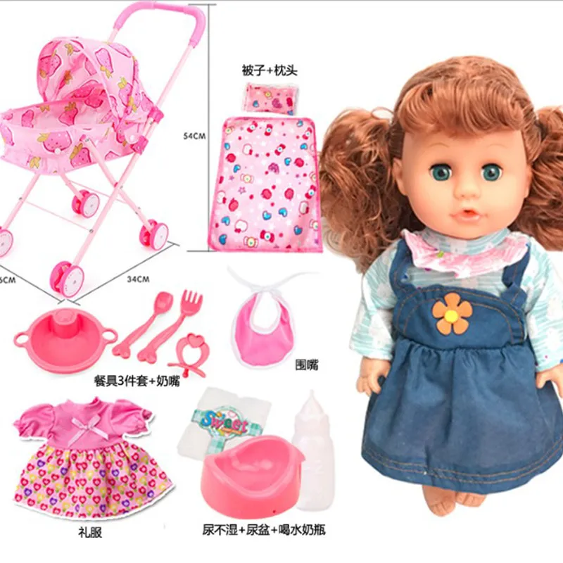 Кукла реборн виниловая умная говорящая девушка живая с розовой тележкой