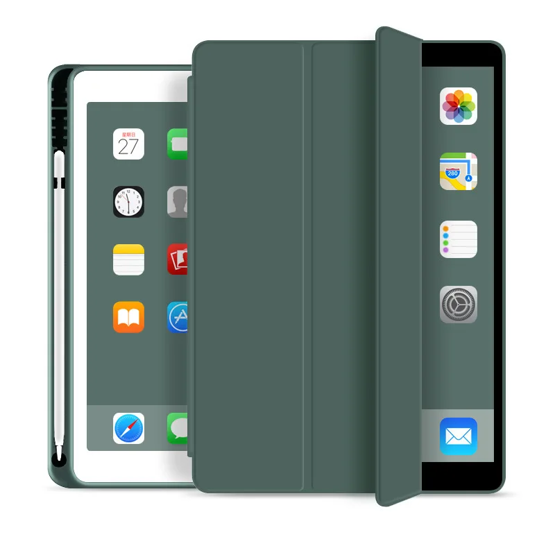 

Soft Silicone Case for iPad Mini 5 Case Smart Stand Auto Wake / Sleep With Pencil Holder Cover for iPad Mini 5th Gen 2019 Funda