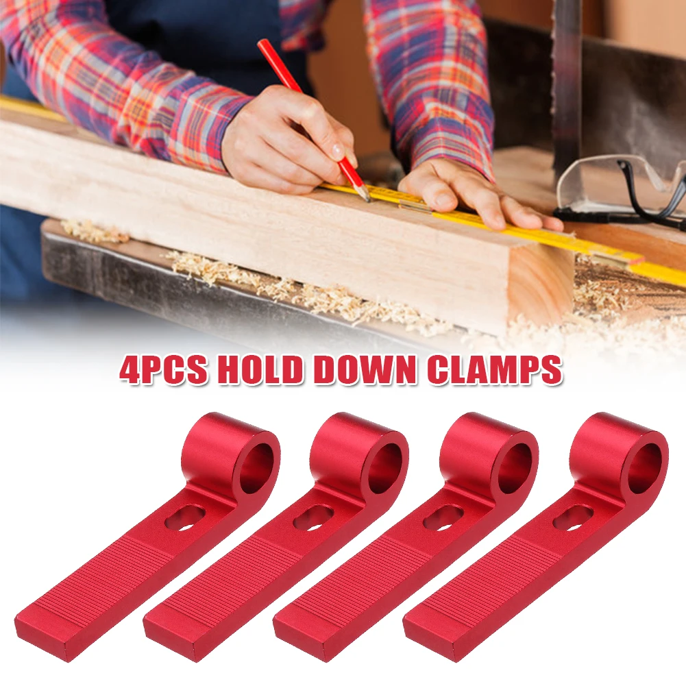 

4pcs Universal Hold Down Clamp Slide Block Woodworking Tool Quick Acting Aluminum Alloy T-Slot Plate T Track Metalworking Miter