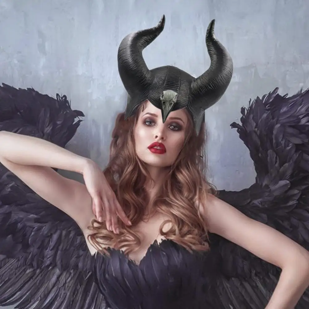 Maleficent рога Косплей шапка-маска Черная Королева шлем Кепка с головным убором для Хэллоуина маскарадные реквизиты для вечеринки