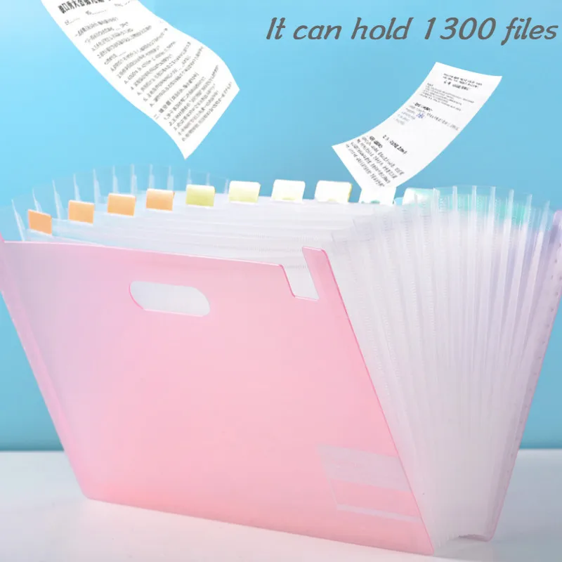 A4 Desk File Folder Document Paper Organizer for Budget Storage Bag Plastic Holder Teacher Office Organization School Stationery